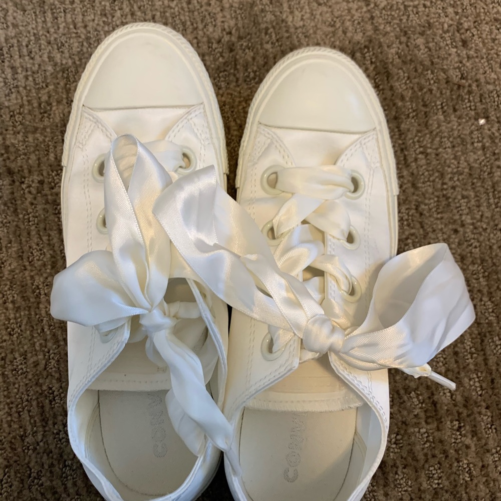 White satin Converse